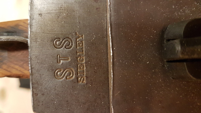 Siegley plane iron with STS SIEGLEY stamped on it